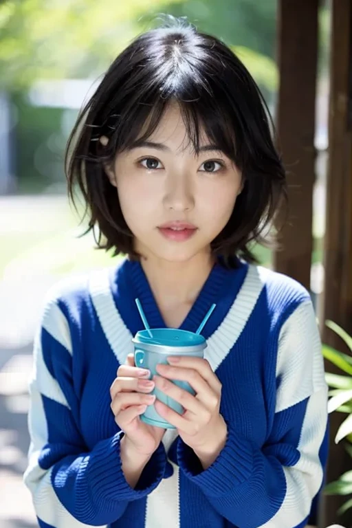 Blue knitwear