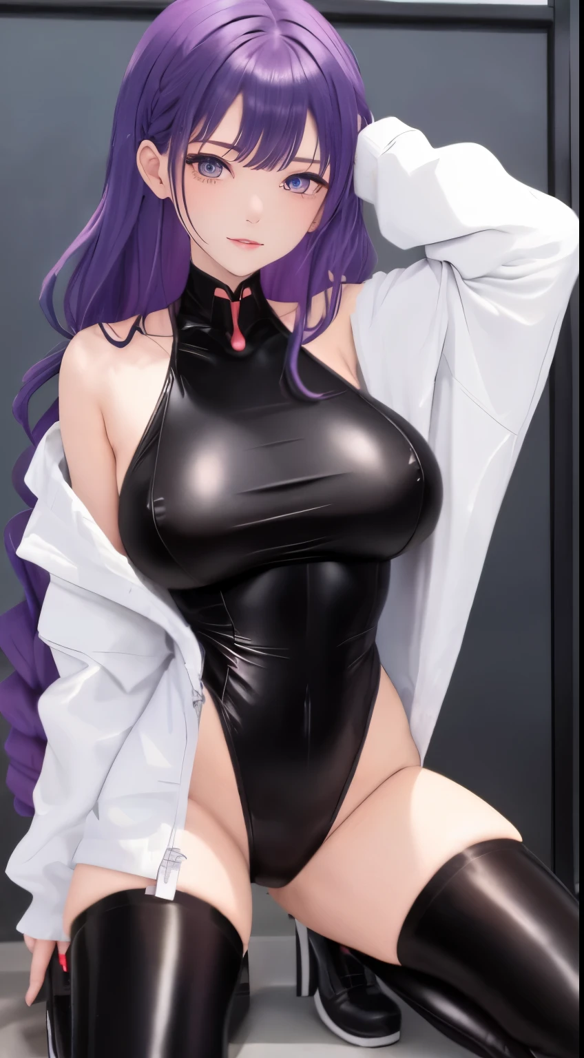 1girls 2d ai_generated athletic athletic_female belly big_breasts black_hair black_latex braid brown_eyes cameltoe chest curvy curvy_figure cute cute_face dark_hair detailed dress +evangelion:_2.0_you_can_(not)_advance -evangelion:_2.0_you_can_(not)_advanceevangelion:_3.0_you_can_(not)_redo +evangelion:_3.0_you_can_(not)_redo eyelashes eyeshadow female female_only fit fit_female high_quality kneeling large_breasts latex latex_clothing latex_leotard latex_suit leaning_forward legs leotard light-skinned_female light_skin lips lipstick long_hair looking_at_viewer makeup mascara midriff misato_katsuragi neon_genesis_evangelion nero100 pale-skinned_female pale_skin purple_hair rebuild_of_evangelion rubber rubber_clothing seductive seductive_look sexy single_braid stable_diffusion tagme thick_ass thick_legs thick_thighs thighs