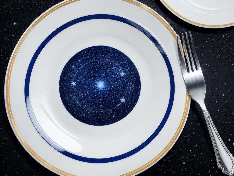 A plate with a starry sky painted on it