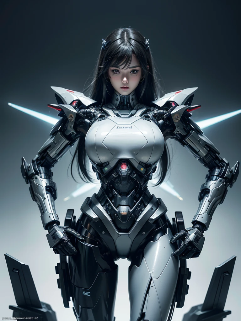 Textured skin, Super Detail, high details, High quality, Best Quality, hight resolution, 1080p, hard disk, Beautiful,(cyborgs),Boob missiles,Machine gun on the back,beautiful cyborg woman,Mecha Cyborg Girl,Battle Mode,Girl with a Mecha Body,Fulll body Shot