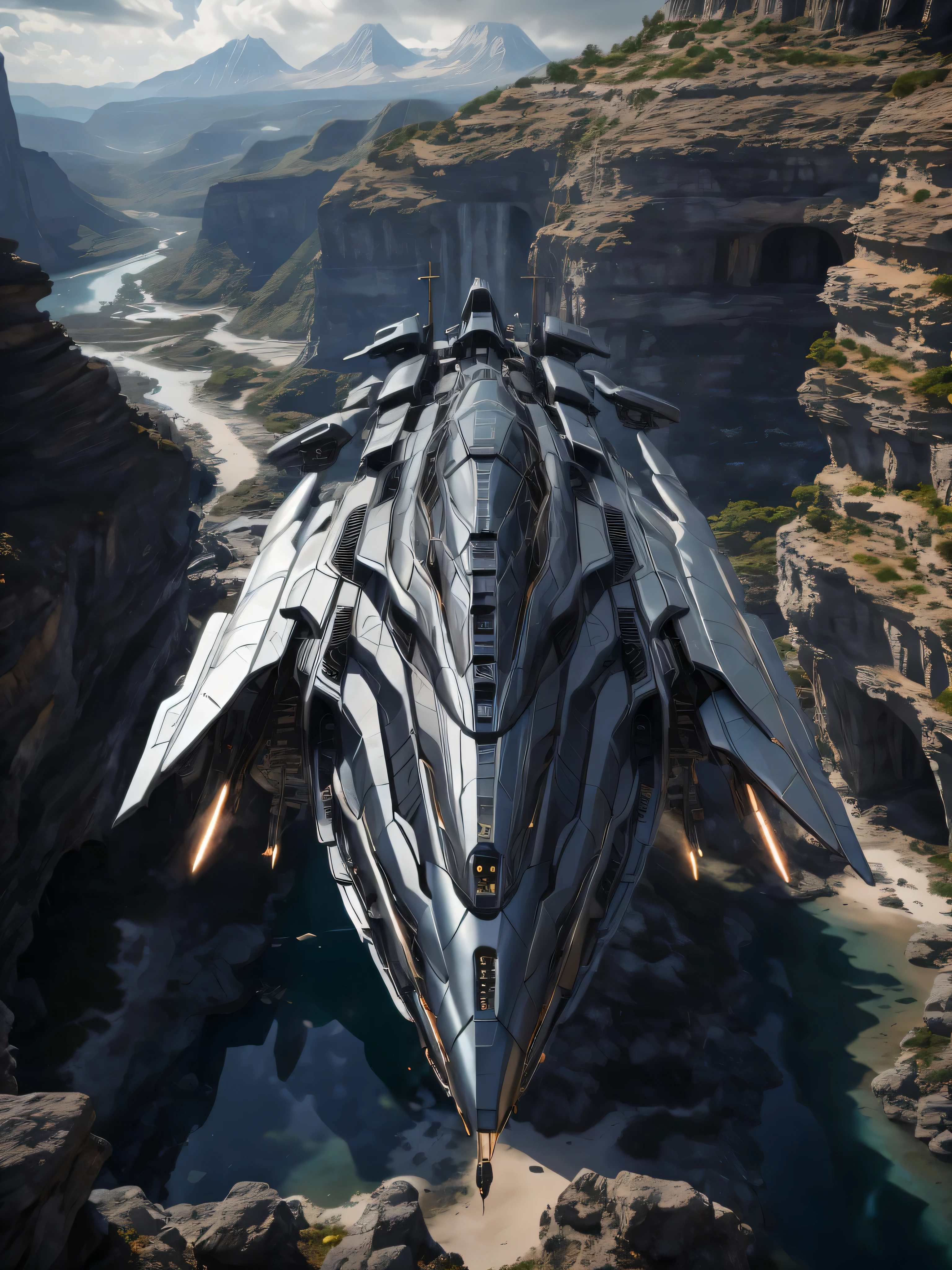 8k, best quality, on the table, landscape,pier,pier, ocean, ocean滨, telephone pole, 一座长长的石桥伸向大ocean, panoramic, A (futuristic jet) Fly over the blue sky, Leave two white air paths. dark blue sky, Sunset, night, ocean边的珊瑚礁,(Fantasy scenes),Detailed fighter jet,VF-25S型,((Clogged&Cobalt blue body)),Metallic,Incandescent light effect,neon-light-effect,cyberpunk
