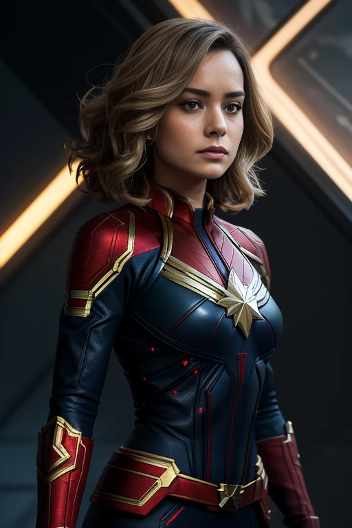 vKeswin Tiro de corpo inteiro: 1, side-lighting, (Cabelo loiro comprido: 1.3), Edge lighting in hair, Profundidade de campo rasa e clara, Female Hero, (curva: 1.4), (Very detailed), (Trabalhos premiados), (master part), Fotos de filmes, (HDR), (Papel de parede 8K), Captain Marvel costume, flight, sky background, Foco Feminino