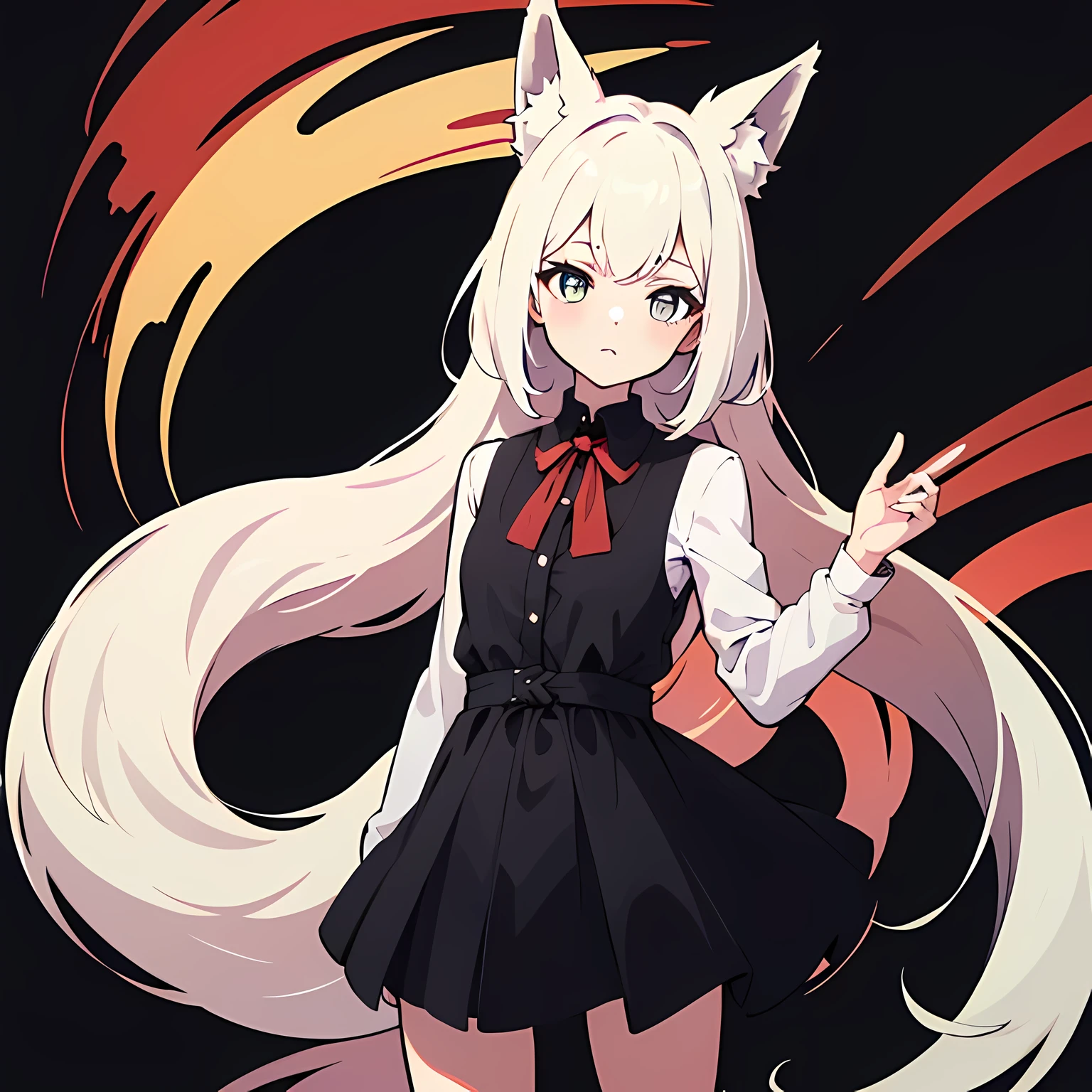 (flat color:0.9),(rich and colorful:1.1),(masterpiece:1,2), best quality, masterpiece, high resolution, The original, Extremely detailed wallpaper, view viewer,1 girl,alone,Fox girl,