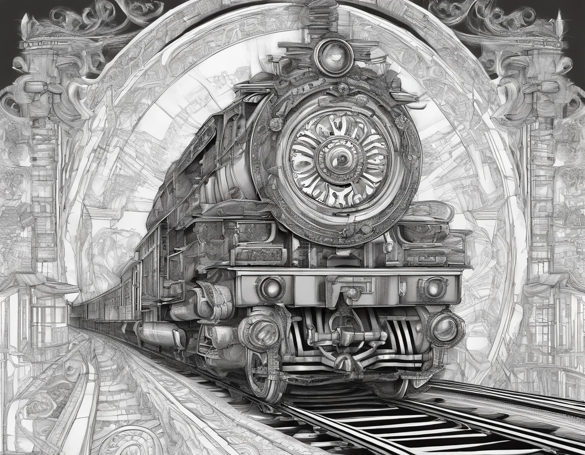 Un train circule entre 5 mondes et un Teint clair, une Fille de environ 9 ans, cheveux roses naturels, Yeux violets distinctifs, porter une tenue futuriste , mince et gracieux, beau, Aux chandelles dans un décor médiéval, Mise au point ultra nette, tir réaliste, vêtements féminins de travaux, couleurs rouges briques