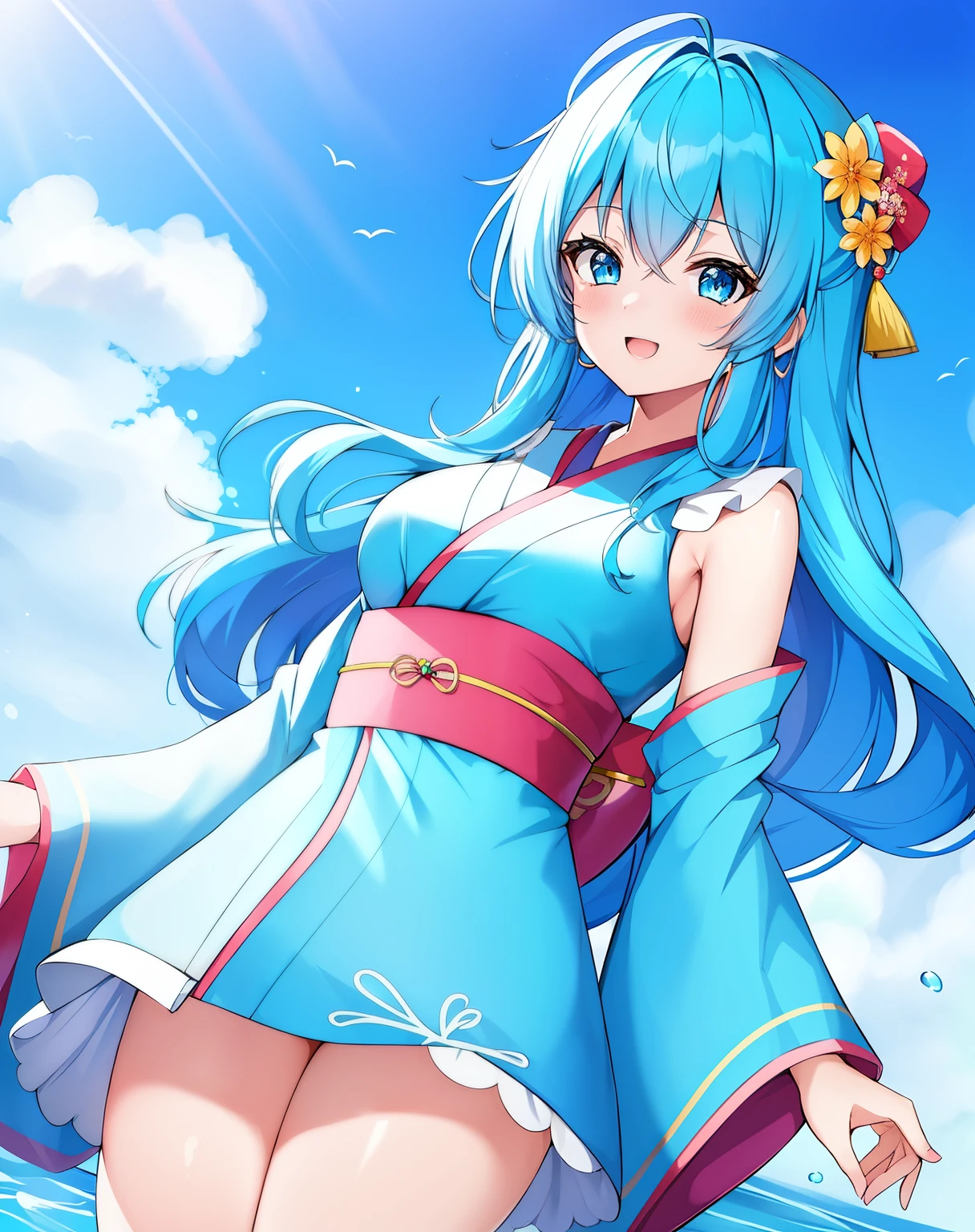 Anime girl with blue hair and blue eyes, Best Anime 4K Kona-chan Wallpaper, anime wallpaper 4k, anime wallpaper 4k, Wallpaper Anime Blue Water, anime style 4k, anime art wallpaper 4k, anime art wallpaper 4k, Kantai Collection Style, 4k anime wallpaper,,Anime girl with blue hair and blue eyes wearing a kimono, anime moe art style, mikudayo, , teal hair anime girl, in kimono, in kimono, shirabii, Cute girl anime visual, long hair