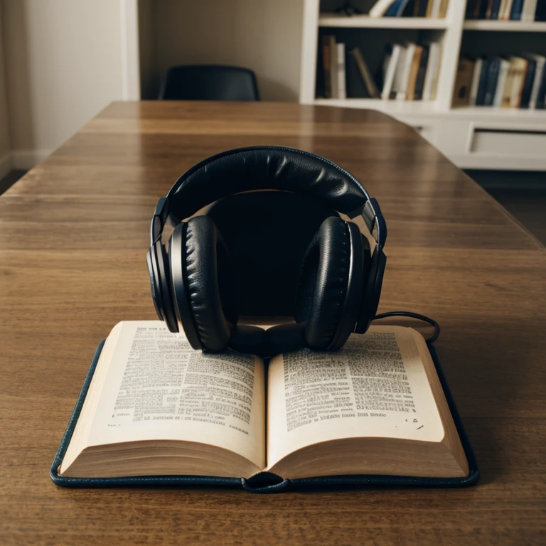 put your headphones on top of the open book