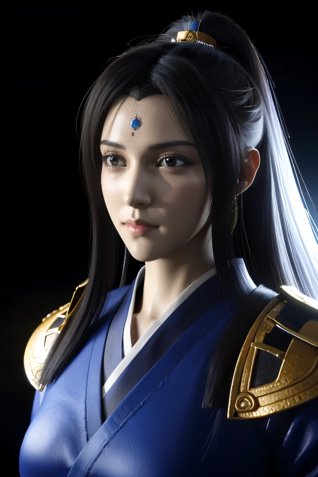 Game art，The best picture quality，Highest resolution，8K，(A bust photograph)，(Portrait)，(Head close-up)，(Rule of thirds)，Unreal Engine 5 rendering works， (The Girl of the Future)，(Female Warrior)， 
15岁少女，(The generals of ancient China)，An eye rich in detail，(Big breasts)，优雅高贵，冷漠，勇敢的，
(Wearing ancient Chinese cloth，Chinese Hanfu，Costumes of the Tang Dynasty，Costumes are rich in detail，Simple shades)，中国人物，奇幻风格，
拍照姿势，野外背景，Movie lights，Ray tracing，Game CG，((3D Unreal Engine))，oc渲染反射纹