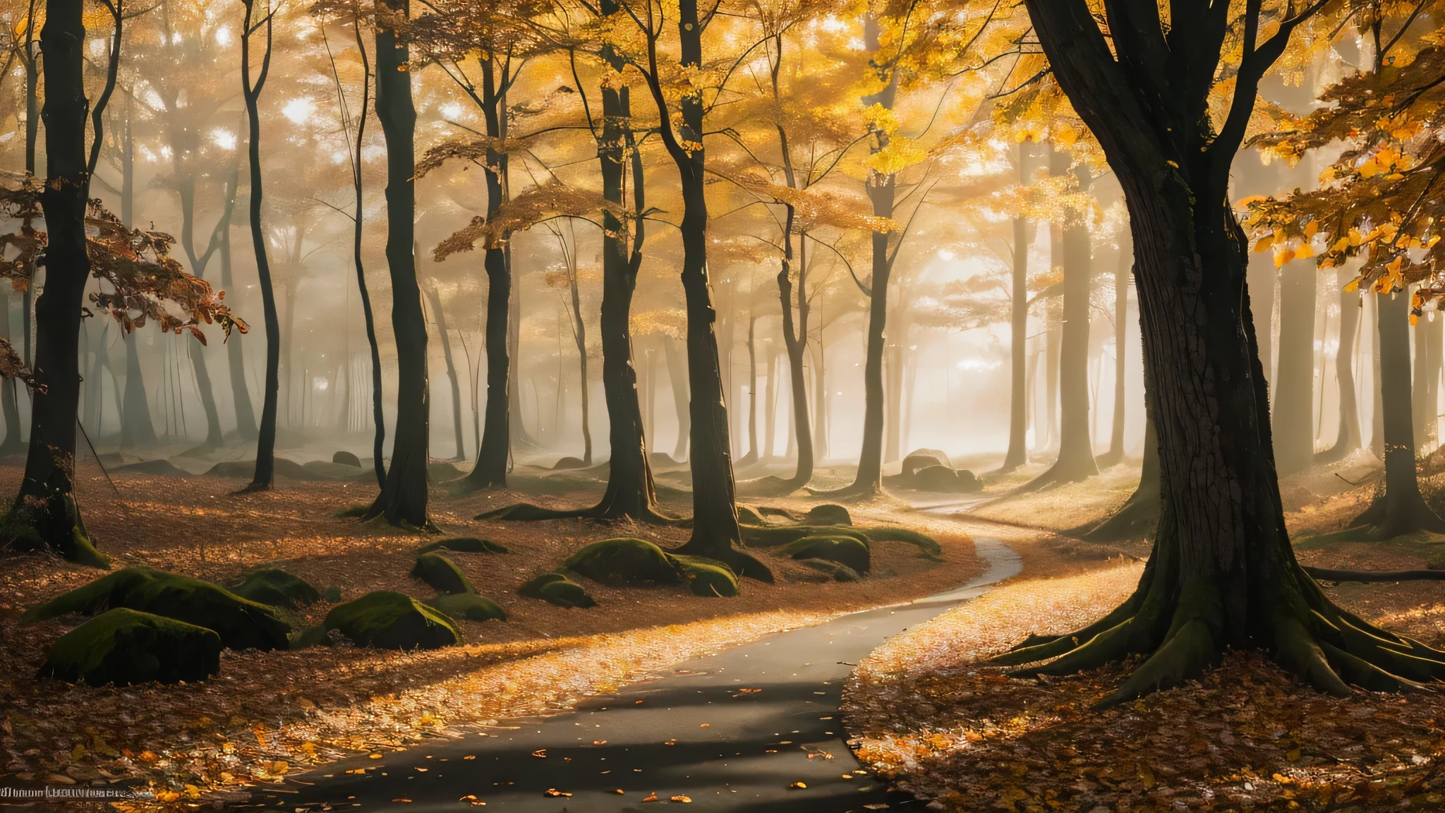 a red tree in a foggy autumn forest, vibrant autumn colors, misty atmosphere, mystical and enchanting, dreamlike, magical lighting, soft sunlight filtering through the trees, ethereal and serene, golden and orange leaves, peaceful and calm, tranquil setting, mysterious and enchanting, surreal and otherworldly, captivating and alluring, a sense of solitude and introspection, a touch of melancholy, a hint of nostalgia, the beauty of nature, a hidden gem in the forest, a secret haven, a place of quiet reflection, the dance of light and shadows, a moment frozen in time, a painting come to life, a mesmerizing sight, a feast for the eyes, a masterpiece of nature, a serene symphony of colors, a visual poetry, a sanctuary of tranquility. (best quality, highres, ultra-detailed), stunning and breathtaking, vivid and rich colors, painterly and artistic, the essence of autumn, the beauty of change, the harmony of seasons, the delicate balance between light and dark, the beauty of imperfection, the allure of the unknown, the magic of transformation, a celebration of nature's wonders, a glimpse into the beauty of the natural world.