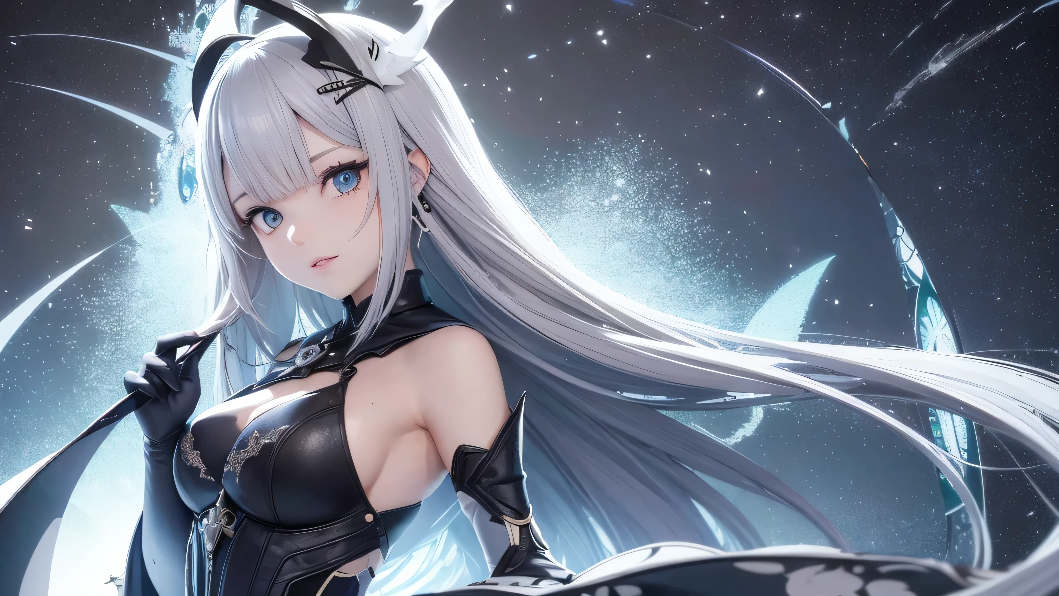 injured,torn_clothes,dirty,nine tails,woman,fox ears, silver hair,crystal and silver entanglement