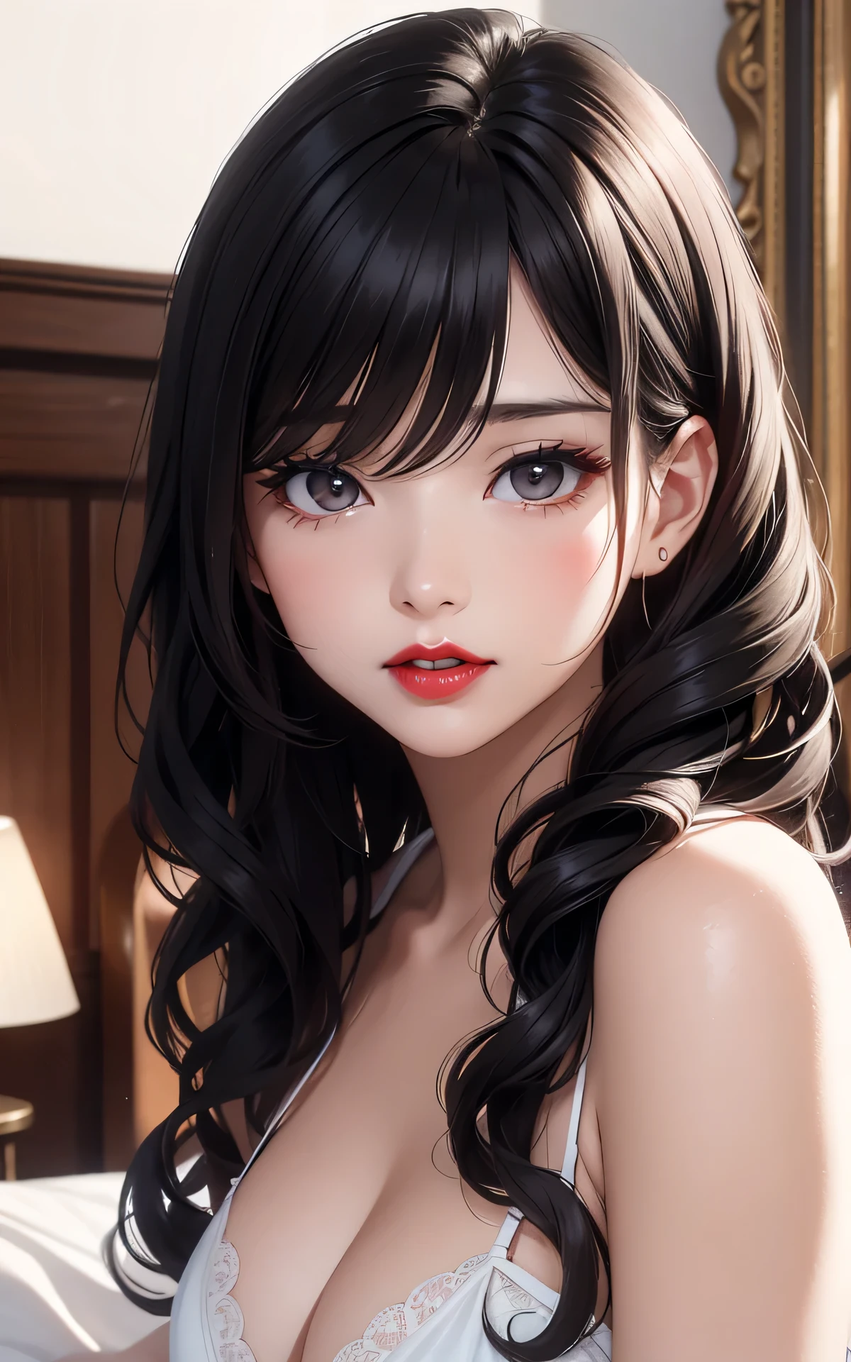 beautiful young adult colombian woman with long silky black hair, dark eyes, wearing a vibrant pink long dress, tender smile, no cleavage, (best quality,4k,8k,highres,masterpiece:1.2),ultra-detailed,(realistic,photorealistic,photo-realistic:1.37),portrait,highly detailed face,intricate facial features,delicate skin,soft lighting,warm color tones,natural studio lighting,high fashion,elegant