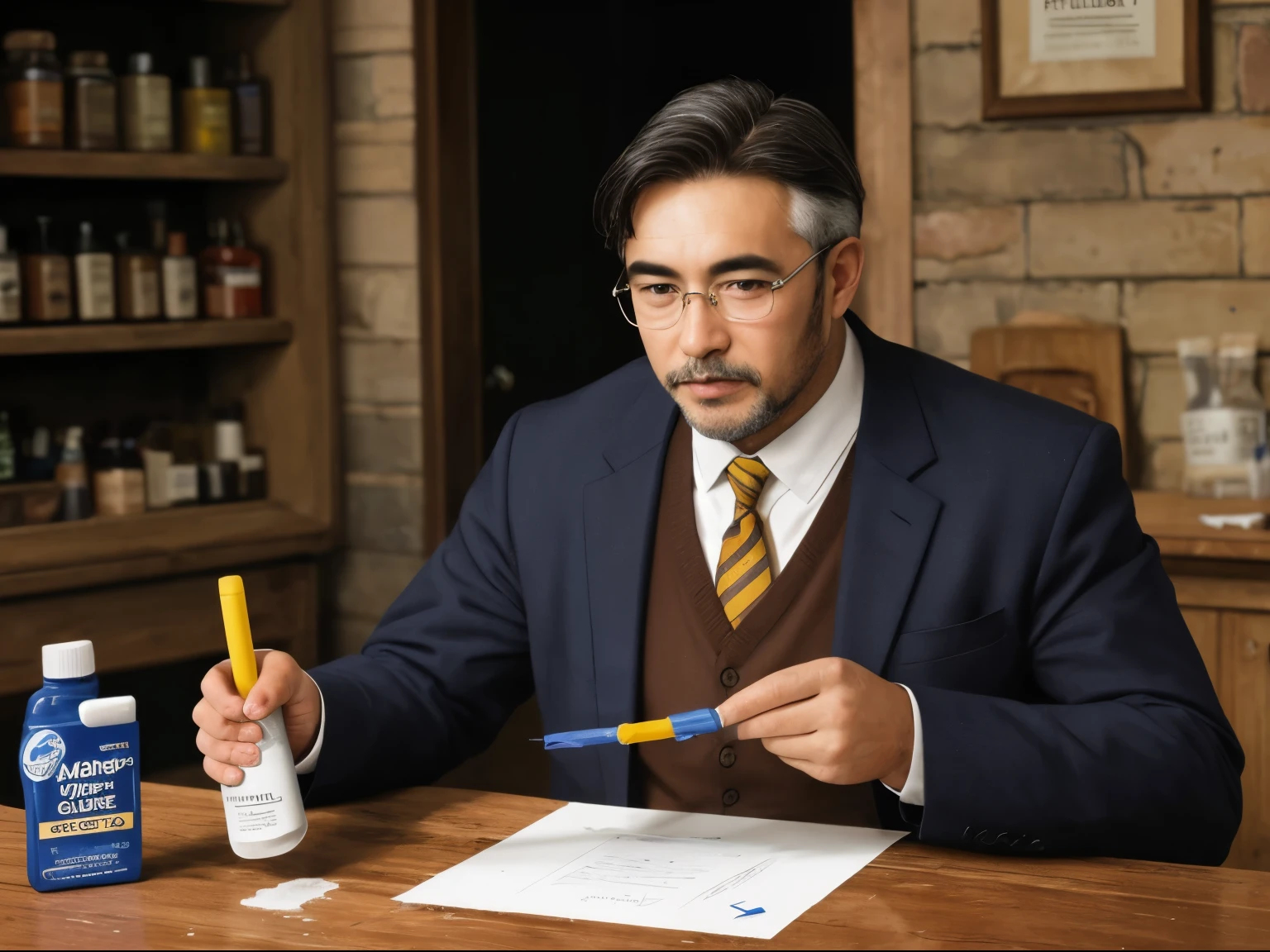 man who applicate a rare type of glue