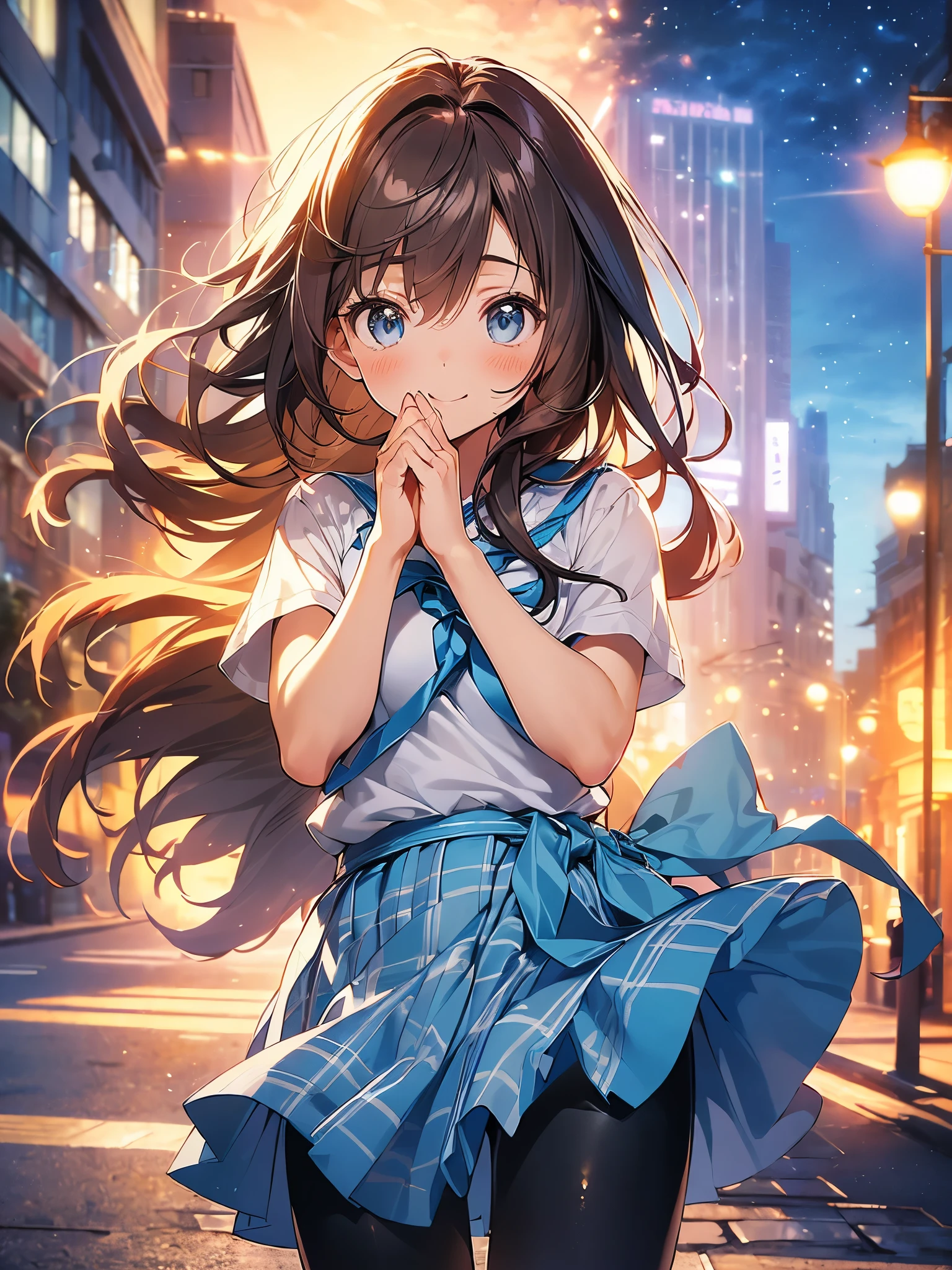 (Pose all over the body:1.5), (Colorful:1.2), dynamic angle, (extremely detailed CG unity 16k wallpaper:1.1), (Denoising intensity: 1.45), (ttmasterpiece:1.37), (beautiful detailed girl), beautiful detailed glow, detailed , beautiful detailed water, (beautiful detailed eyepressionlesloating palaces), Azure hair, ldisheveled hair, with long bangs, hairs between eyes, (sky blue dresslack ribbon, white bowties, diaphragm, {{{Half closed eyes and forehead, Straight eyes, florals, Large upper sleeves, illustratio, god light, 火florals, glowing light, (((tmasterpiece))), Best quality at best