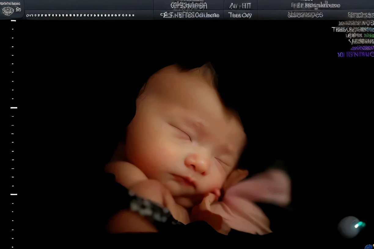 portrait, sleeping baby, fetus, inside womb, rosy face, hd, realistic, cute, baby girl,  8k, uhd, high quality, sharp focus, the composition beautiful rich and bright