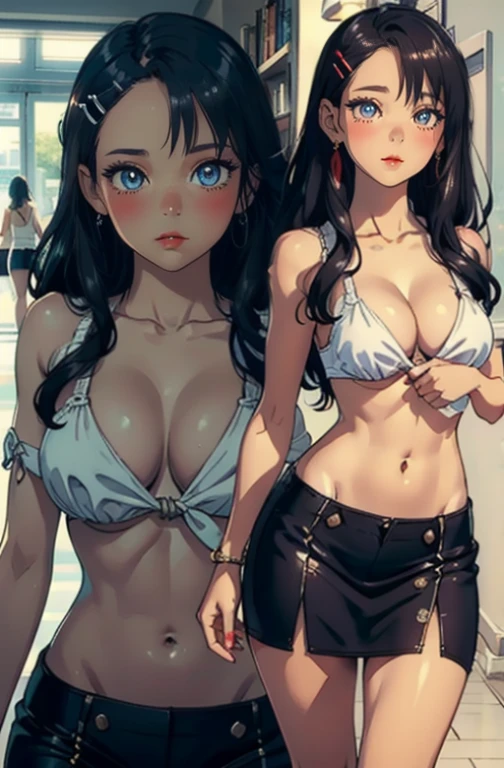 Dynamic poses, ultra detail, small breast, top quality, masterpiece,detail face, top quality, jewellery, elegant, blush, navel, six pack, body goals:1.5, hair ornament, full body shot, 1female,(Very detailed CG unity 8K wallpaper),best qualtiy,cinematic lighting,beatiful detailed eyes,Bright pupil,Redlip(Very fine and beautiful),(Beautiful and detailed eye description),ultra - detailed,masterpiece,), exposed cleavage, tight skirt, stocking:1.5, handsock:1.2