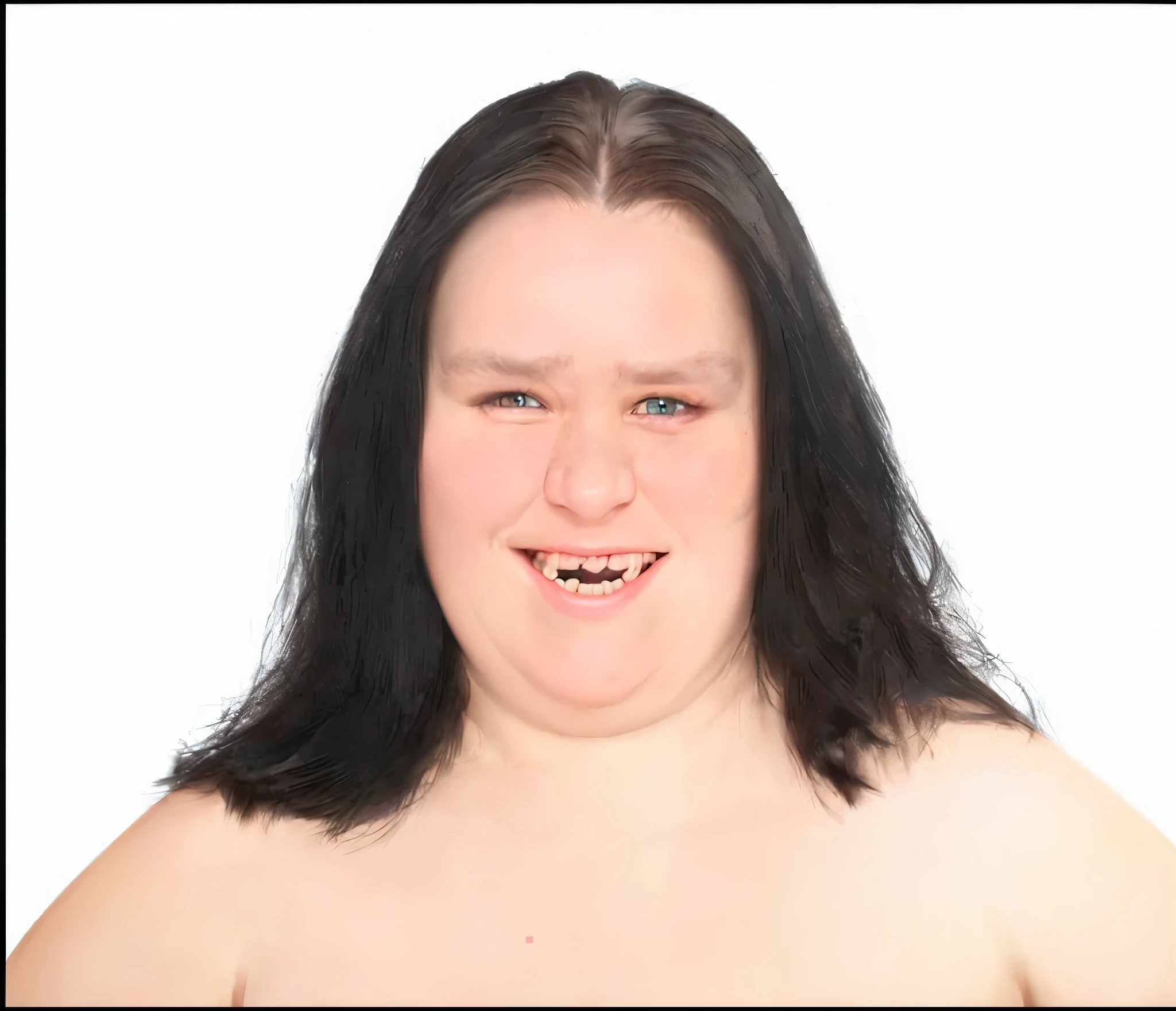ultra realistic photography of an ugly girl with few teeth, 4k, ultra detailed, artwork