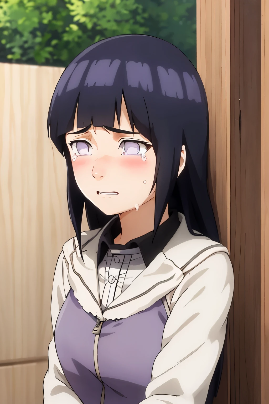 1 Girl, Hinata, crying, broken heart, flushed cheeks 