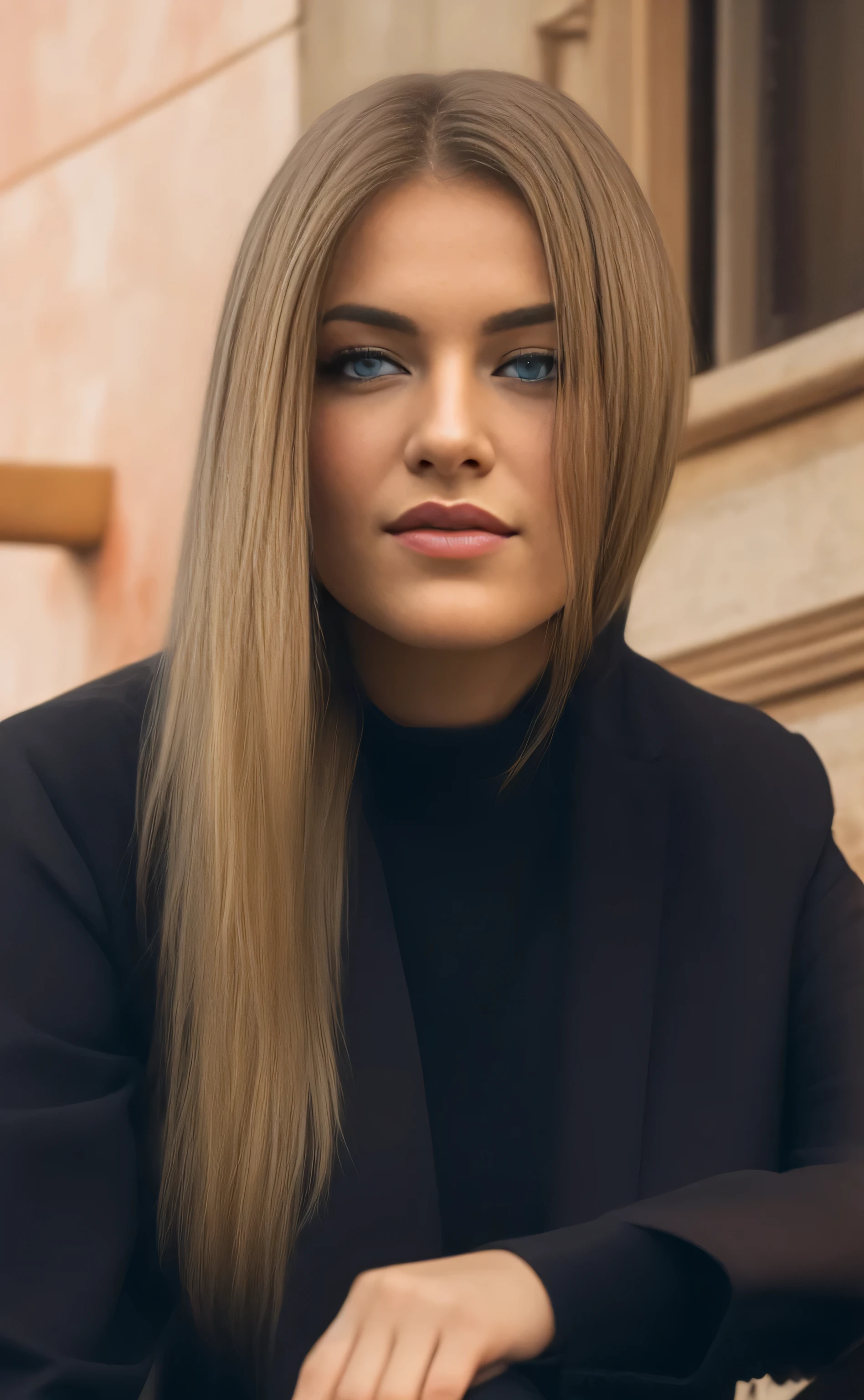 Woman with long blonde hair and blue eyes posing for photo, dasha taran, yelena belova, sexy face with full makeup, aleksandra waliszewska, a perfect face ), olga buzova, by Emma Andijewska, jaw dropping beauty, The style of Yulia Razumova, light braids and blue eyes