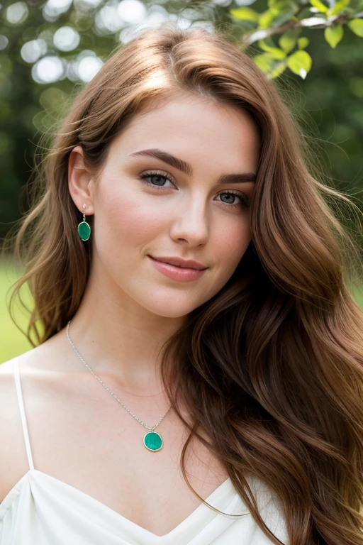 She is a 21-year-old Irish beauty, with porcelain skin that glows in the soft Irish sunlight. Her striking emerald-green eyes are framed by long, dark lashes that accentuate their depth and intensity. Her eyebrows are perfectly arched, adding elegance to her gaze.
Her hair is a rich shade of auburn, cascading down her back in loose, natural waves. It catches the sunlight, revealing subtle hints of red and copper. She wears it parted slightly off-center, allowing her hair to gracefully frame her face. Wisps of hair frame her delicate features, softening her look.
She has a confident, radiant smile that lights up her face. Her lips are naturally rosy, and her cheeks carry a hint of a sun-kissed blush, giving her a healthy, youthful glow.
Her style is effortlessly chic. She wears a simple, white linen dress that flows gently in the breeze, accentuating her figure without being overly revealing. A delicate silver necklace with a shamrock pendant rests on her collarbone, symbolizing her Irish heritage. She exudes an air of sophistication and natural beauty, making her a captivating presence in any setting.
I hope this description helps you in generating the image you have in mind!
A 21-year-old Irish beauty captivates with porcelain skin, emerald-green eyes, and dar