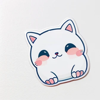 white background cute kawaii sticker with no hands or anythuing else. Just the sticker