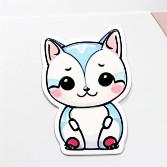 white background cute kawaii sticker with no hands or anythuing else. Just the sticker