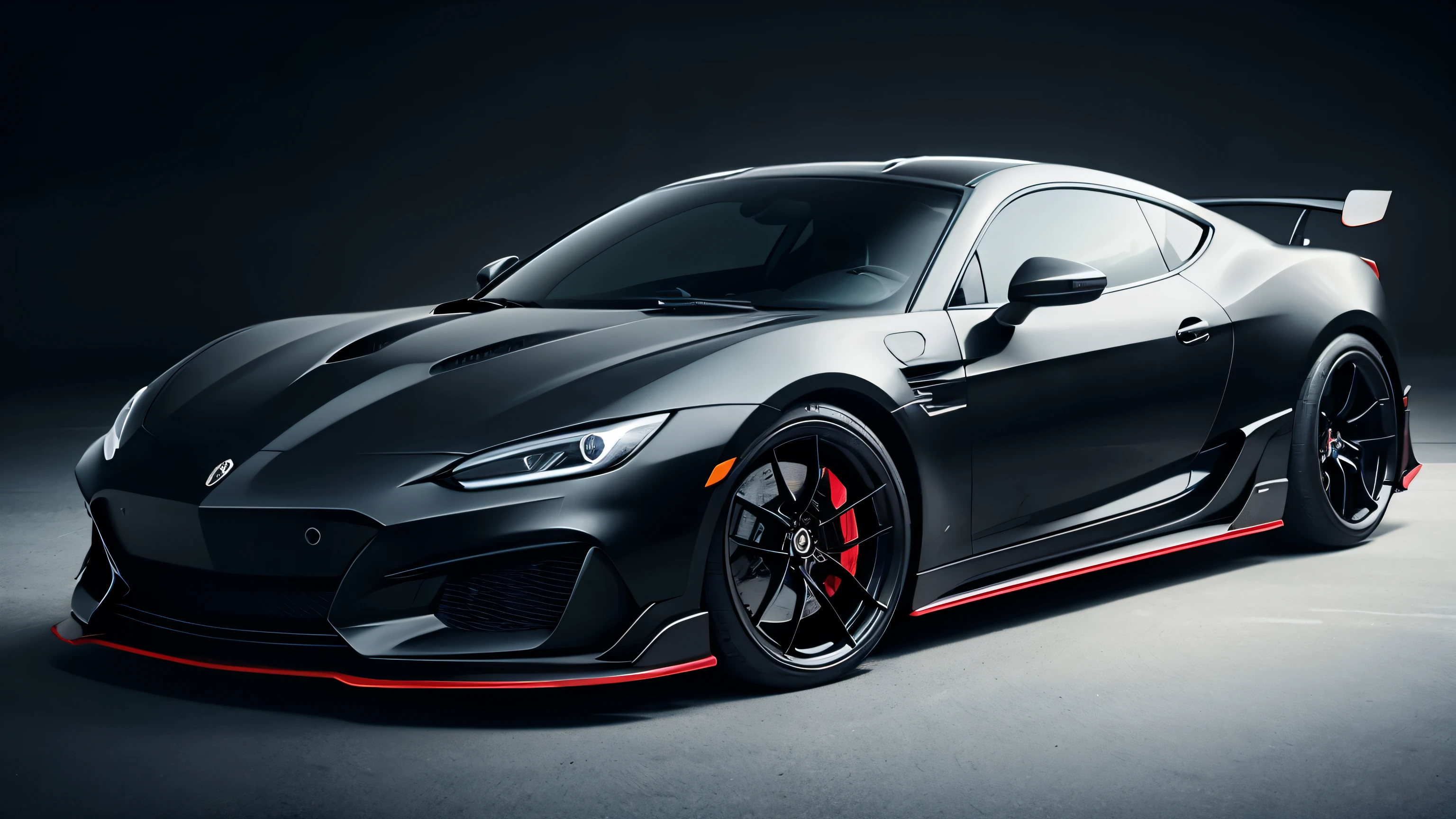 black sports  car, modern, minimalistic, in a studio, heroimage for a website