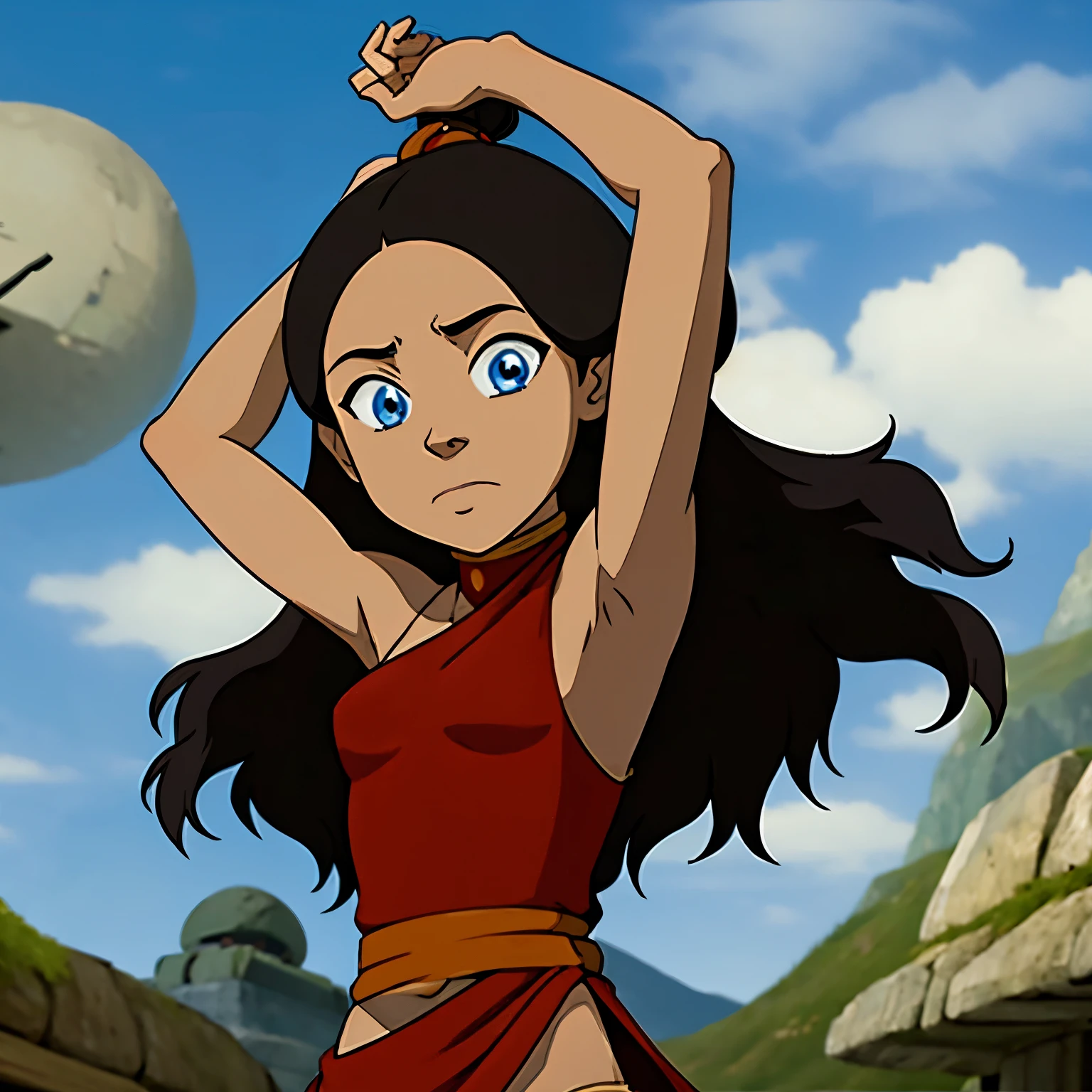 Katara, arms up