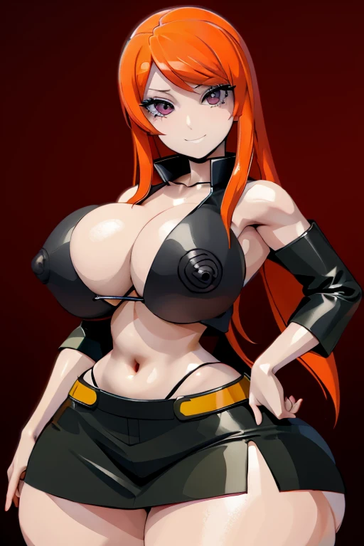 Kushina Uzumaki, pelo rojo, ojos morados, tetona, culona.