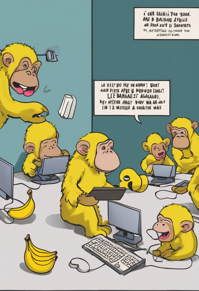 Headline: We're so good, it's bananas! (Seriously, we're ape-solutely amazing.)

Visual: A computer mouse chasing a banana peel.

Headline: Our tech support is so friendly, it's contagious. (But in a good way!)

Visual: A group of people laughing and having fun while using computers.

Headline: Life is too short for boring computers. Come on down and let's get weird!