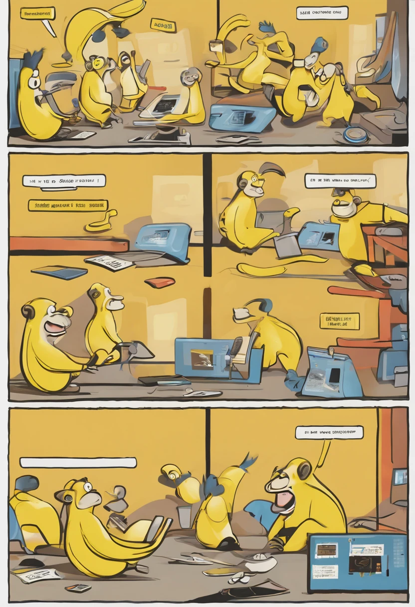 Headline: We're so good, it's bananas! (Seriously, we're ape-solutely amazing.)

Visual: A computer mouse chasing a banana peel.

Headline: Our tech support is so friendly, it's contagious. (But in a good way!)

Visual: A group of people laughing and having fun while using computers.

Headline: Life is too short for boring computers. Come on down and let's get weird!
