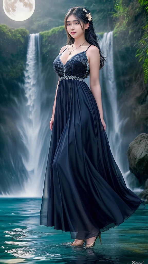  watery big eyes, loving pupils, [shy], long hair, master works, best picture quality, ((kebaya_bali)),super high resolution, higher quality, beautiful girl, female, heart-shaped hair ornament, 8k resolution, hot girl, student, beautiful pupil, blush, dusk, oasis ((character at the edge of the pool)), magic ring, volumetric light, cinematic light, natural light. Waterfall background, fashion long skirt, not exposed, full body photo
Snow Moon Law Moon Girl Light Shoulders, Solo, Crystal Clear Water Splash Perfect Reflection, Eyebrow Pattern, Beautiful Black Eyes, Floating Water Splash, Black Water Droplet, Beautiful Glow, Best Quality, Illustration, Masterpiece, Best Production, Best Quality, Highly Detailed, Extremely Detailed CG, Lighting, Cute, Tyndall Effect, Burning Splash Wrapped, Light Shoulders, Depth of Field, Black Water, Super Moe, Shining, Beautiful
The, delicate facial features, cute, black water particle special effects, dreamy, floating
Black glowing particles, burning hair, necklace
((Masterpiece)), ((Highest Quality)), exquisite CG, blue-purple tone, sweet Beautiful and lovely,(NSFW),(Full Body),(cute face:1.5),(huge breasts:1.2),high-heels,big hips, medium thighs,Random Dresses,breasts slightly exposed,cleavage of the breast,lipgloss,Lace,
