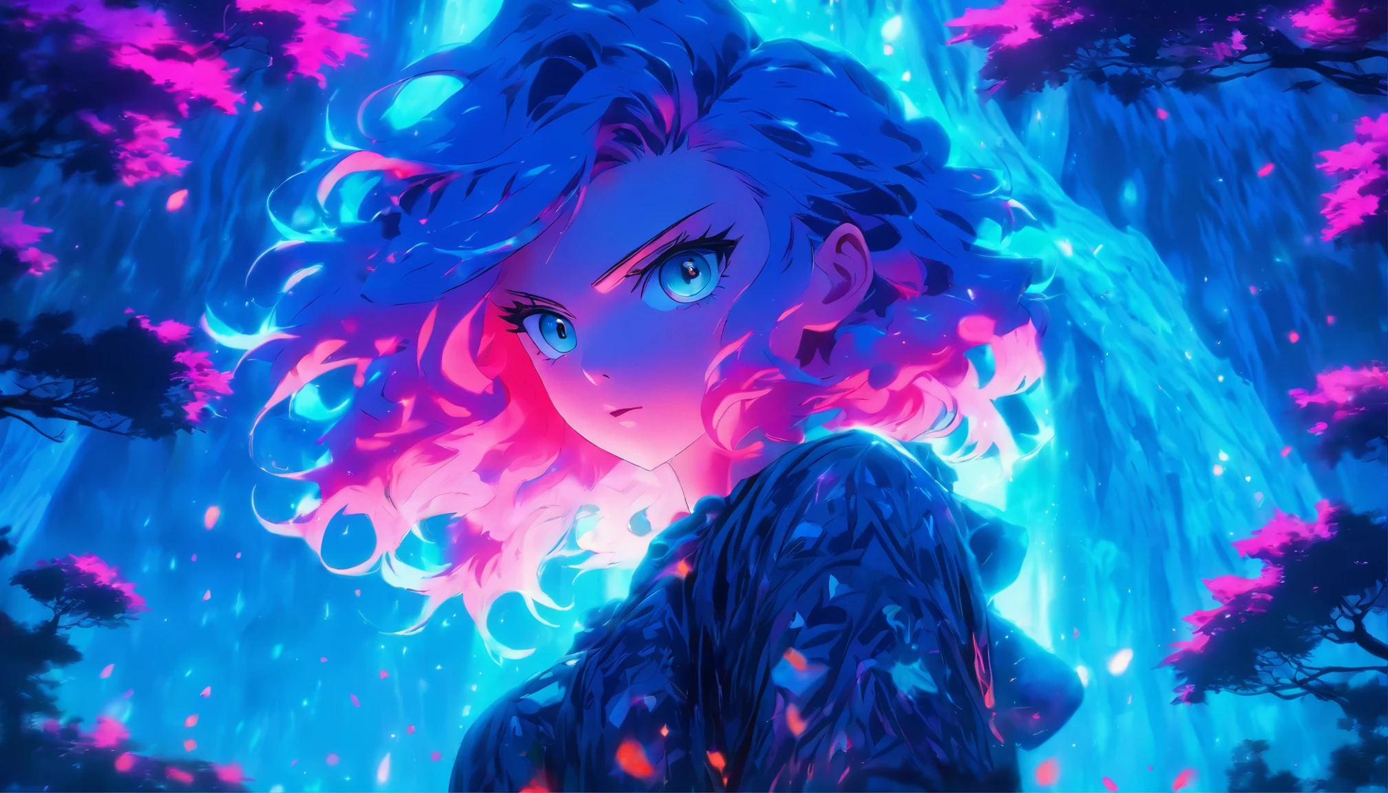 anime girl with pink hair and blue eyes standing in front of a tree, estilo anime 4k, Fondo de pantalla de arte anime 4k, Fondo de pantalla de arte anime 4K, arte de anime digital detallado, hermoso retrato animado, fondo de pantalla de arte anime 8 k, hermosas ilustraciones de anime, fondo de pantalla animado 4k, Fondo de pantalla animado 4K, anime fantasy illustrations, anime fantasy illustration., retrato detallado de chica anime
