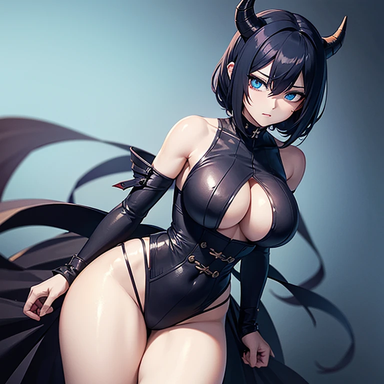 (((Alone))),(((Draconian Woman))),(((Hair black as night))),(((Deep blue eyes))),((( Thin waist))),(((Large breasts))),(((Thick thighs))),(((Striking clothes)))