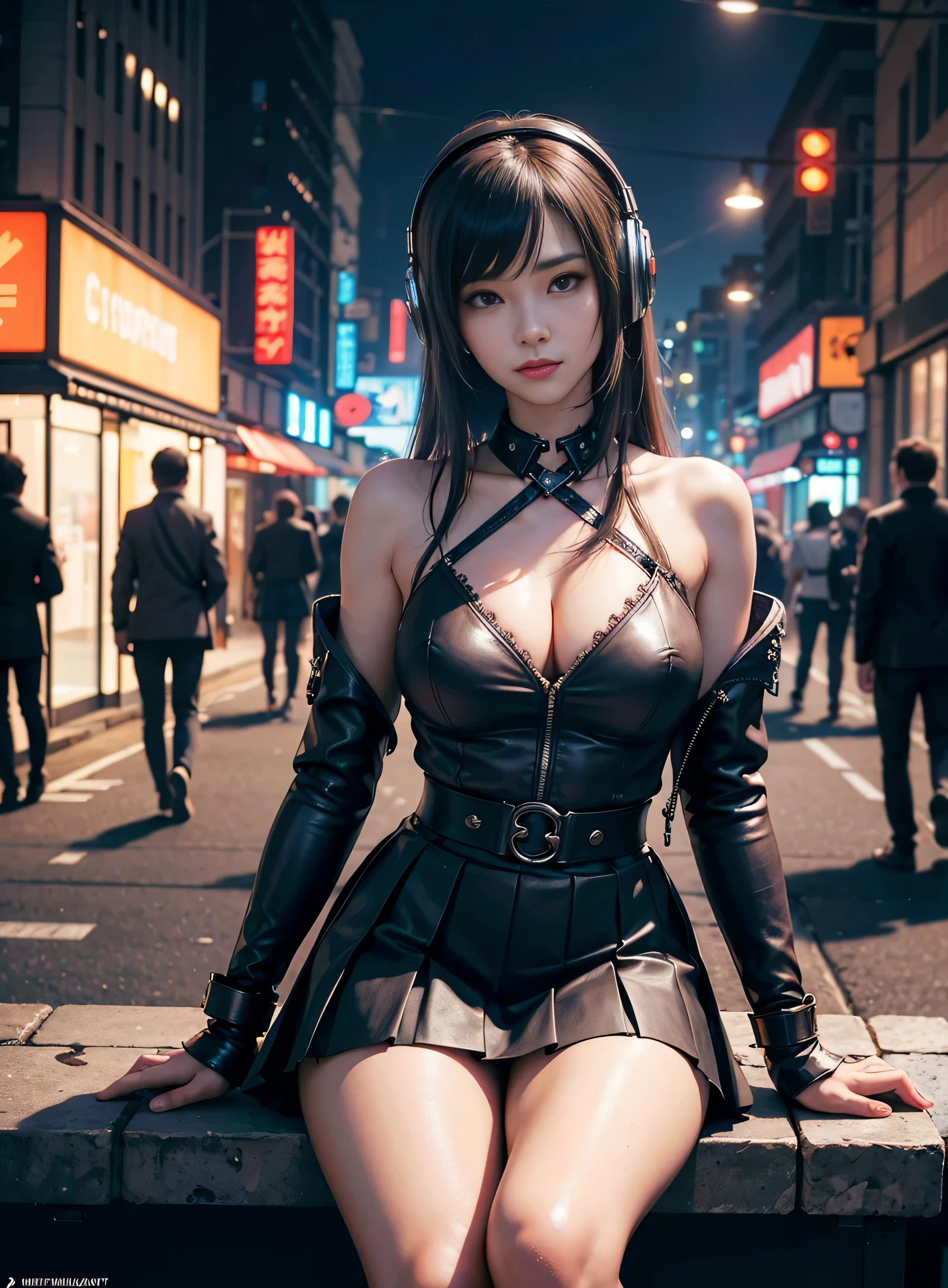 Japanese Cosplay Girl, Excellent Rendering, 8k, Masterpiece, Ultra High Quality, Beauty: 1.2, Professional Illustration: 1.1, Ultra Detail: 1.3, Ultra Lighting, Very Detailed, (For Dark Light) 1 Girl, Goth_Punk Red and Yellow Eye Heterochromia, Cosplay, Comic Market, 3D Model, Anatomically Correct, Final Fantasy

