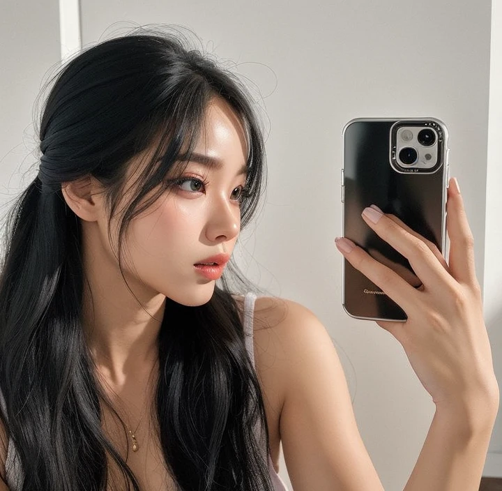 um close up de uma pessoa com cabelos longos e um colar, Ulzzang, Jinyoung Canela, Heonhwa Choe, coreana, Jaeyeon Nam, dilraba dilmurat, Parque Ji-min, Lalisa Manobal, Lee Ji - Eun, Lee Ji-eun, jossi do blackpink, Sakimichan