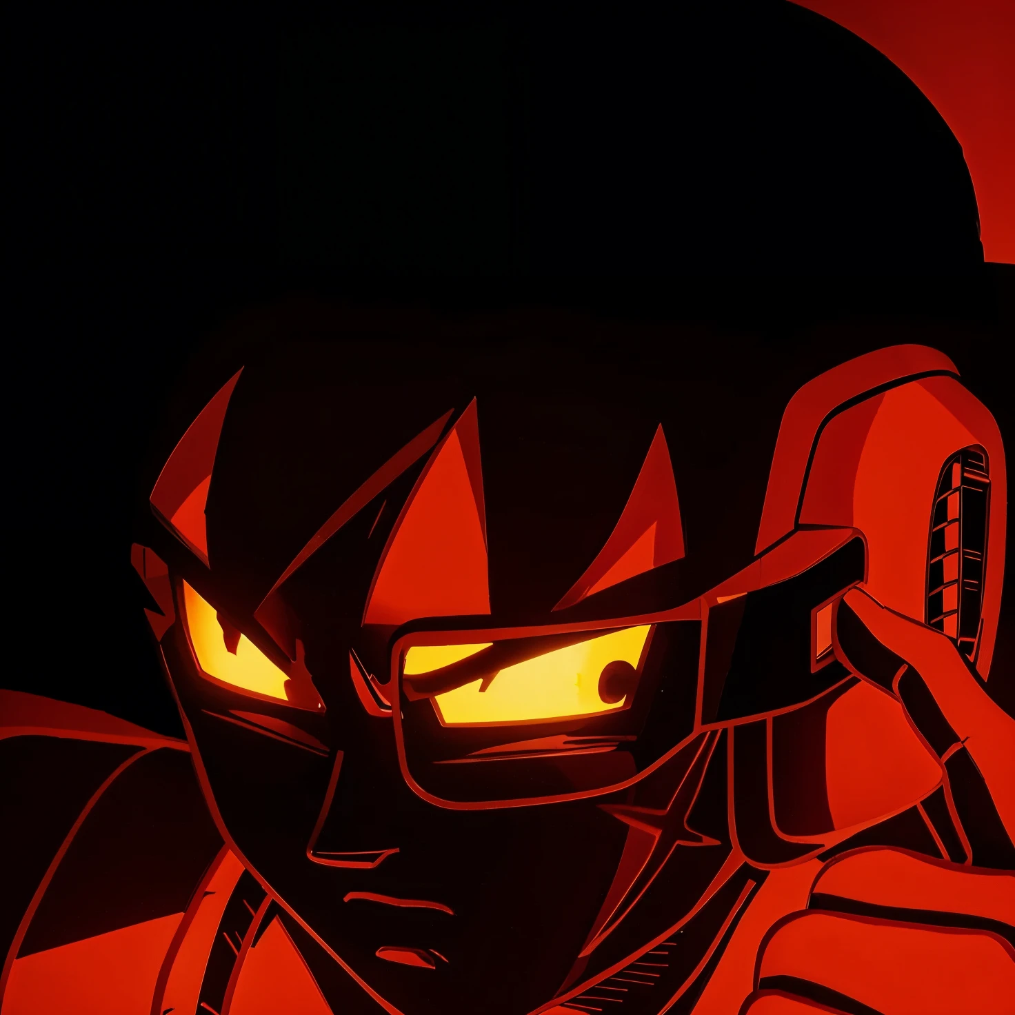 Saiyan with robotic eyes