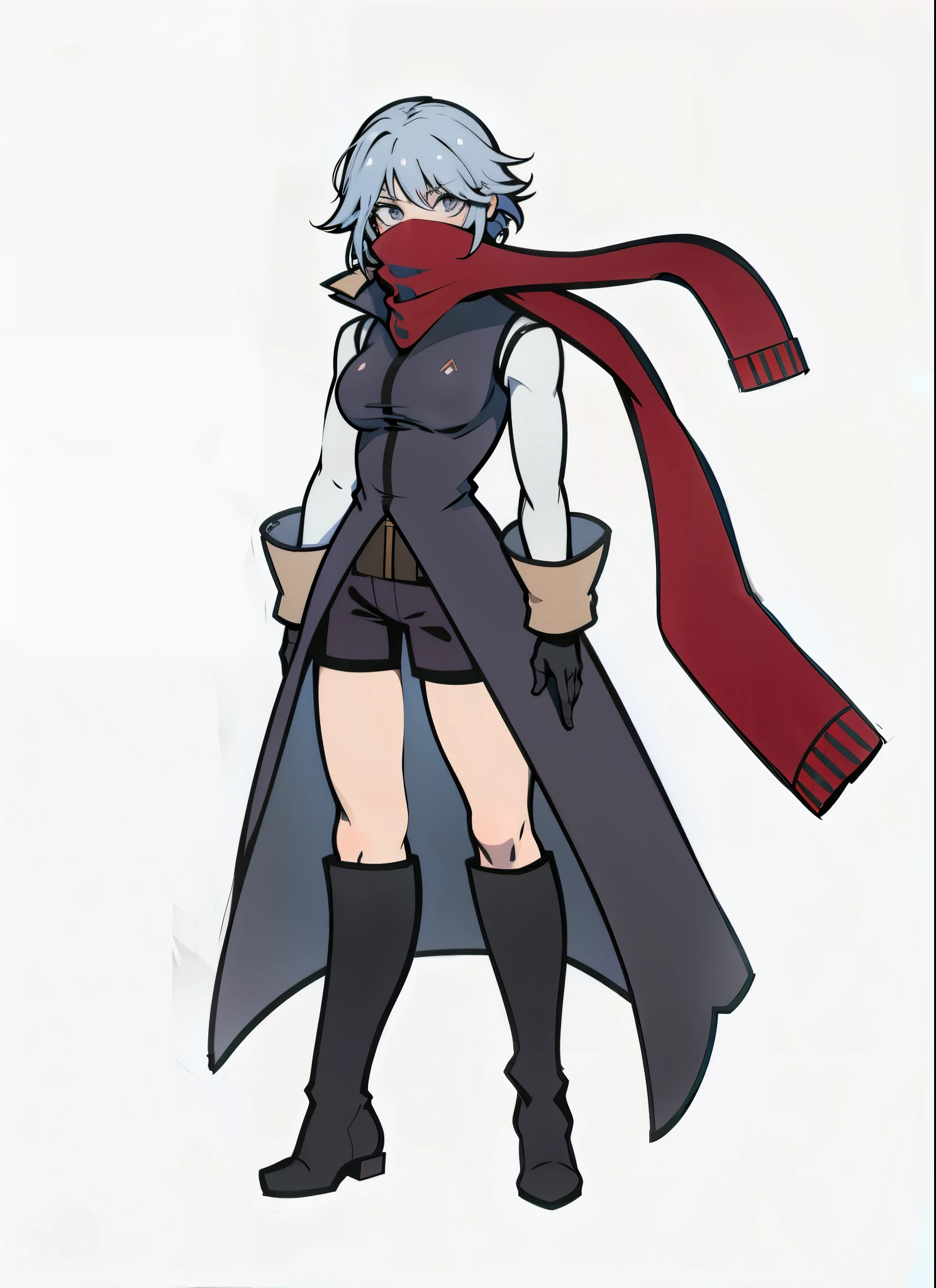 sérieux, personnage d&#39;anime avec une écharpe rouge et des bottes noires, Assassin féminin rouge, tout le corps concept, ( ( art conceptuel des personnages ) ), tout le corps with costume, single character tout le corps, tout le corps!, anime tout le corps illustration, Personnage JRPG, Personnage JRPG art, tout le corps adoptable, tout le corps concept art, photo de tout le corps, tout le corps!!, rpg portrait tout le corps