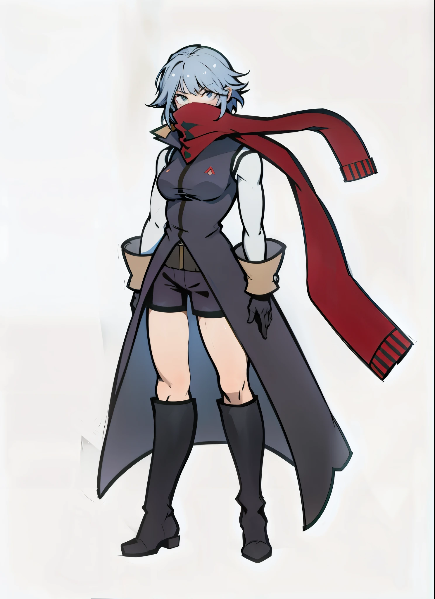 regard sérieux, personnage d'anime avec une écharpe rouge et des bottes noires, tout le corps concept, Assassin féminin rouge, ( ( art conceptuel des personnages ) ), tout le corps!, tout le corps with costume, single character tout le corps, tout le corps adoptable, anime tout le corps illustration, Attractif Matoi Ryuko, rpg portrait tout le corps, tout le corps!!, tout le corps concept art, Ryuko Matoi, Personnage JRPG