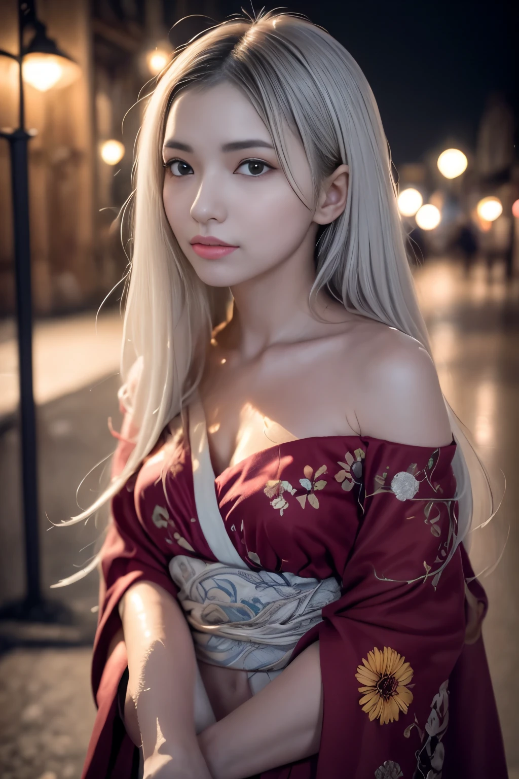 highest quality、8k Masterpiece、超A high resolution、(Photorealistic:1.3)、RAW Photos、1 girl、Silvery white shiny super long hair、Glowing Skin、samurai、Ninja、((Ultra-Realistic Details))、Portrait、Global Illumination、Shadow、Octane Rendering、8k、Super sharp、Beautiful breastetal、Cold colors、、Very intricate details、Realistic Light、CGSoation Trend、Beautiful Eyes、Shining Eyes、To the camera、Neon Details、20age、Too beautiful face、Intelligence、Obscene、sexy、Moe、Rin、whole body、Healthy Body、The background is Shinjuku at night、Helipad on a high-rise building、love、Charm、mischievous、Future、白いbattle服、Wearing a red robe、Short knife、Jedi Knight、battle、Overbearing、Realistic photos、Realistic facial features、Super long silvery white hair fluttering in the wind、Black boots、Realistic costumes、wide shot、full body、garter belt、A more realistic and beautiful Japanese person、Twin tails