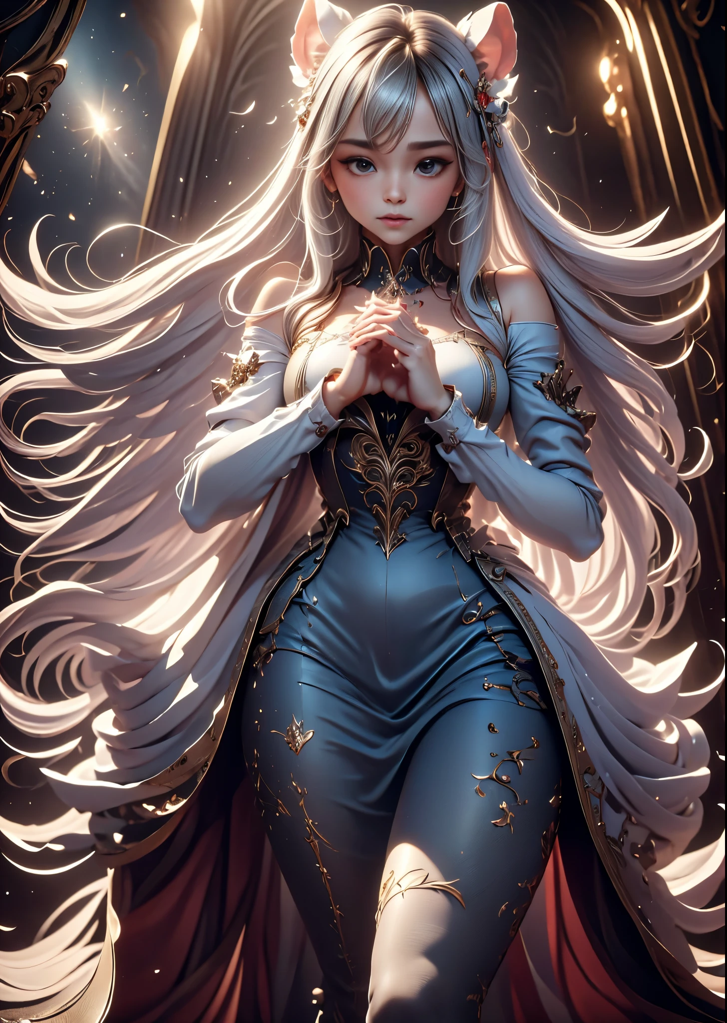 A scene of Genesis, where a cute hamster passes away and ascends to heaven, with its hands clasped together and a halo above its head. It has a pair of incredibly large angel wings, creating an epic masterpiece. The image is of the highest quality, evoking deep emotions in anyone who sees it.