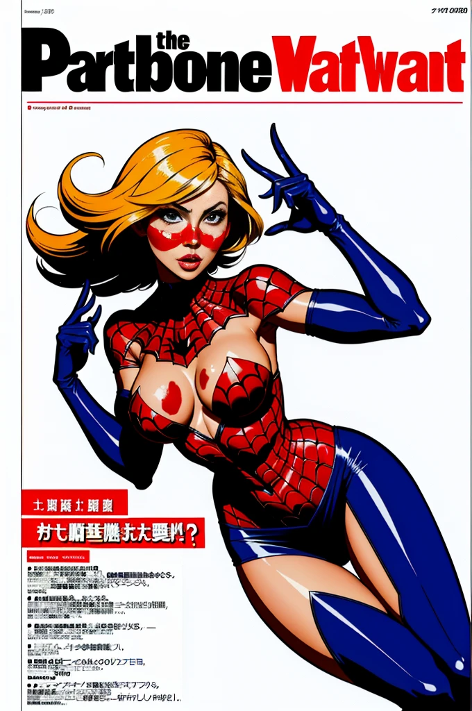 Elisha Cuthbert、Sticking out the navel、newyork、She wears a torn Spider-Man suit,wearing a skirt、abstract photorealistic、(masterpiece、highest quality、High resolution:1.4)、detailed、複雑なdetailed、looking at the viewer, figure, (magazine:1.3), (cover-style:1.3), woman, vibrant, take a pose, With confidence, Performance, statement,scene, article, cover, bold, to attract attention, title, stylish, Font, catchy, headline, bigger, impressive,