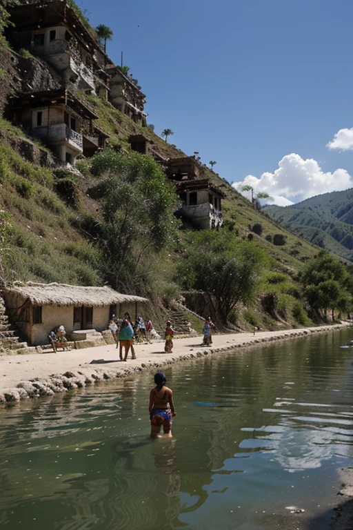 In a region where there are no mountains or rivers, A group of Mayan Tzaes arrive at a town called Panab Haa "there they dug looking for water, and when they came from there they refilled their loads with water from the depths". Es decir hicieron pozos