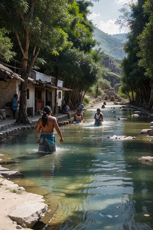 In a region where there are no mountains or rivers, A group of Mayan Tzaes arrive at a town called Panab Haa "there they dug looking for water, and when they came from there they refilled their loads with water from the depths". Es decir hicieron pozos