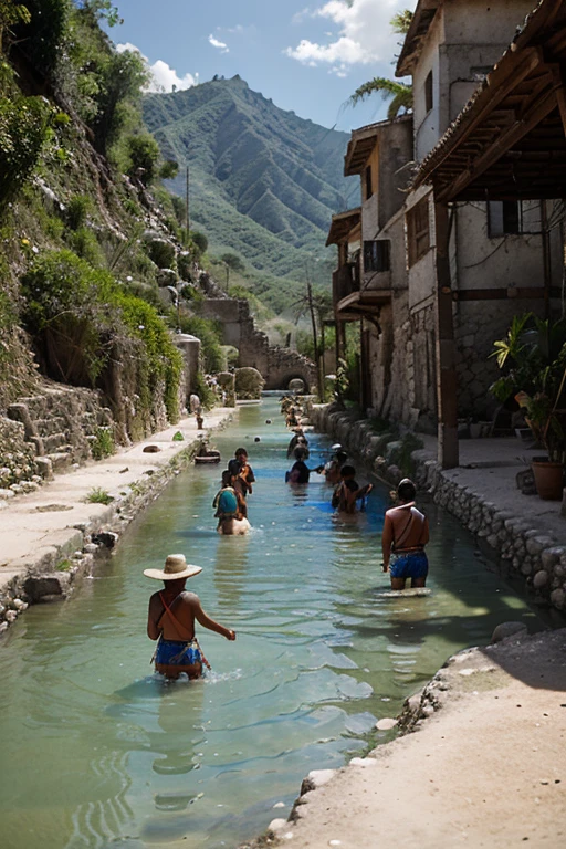 In a region where there are no mountains or rivers, A group of Mayan Tzaes arrive at a town called Panab Haa "there they dug looking for water, and when they came from there they refilled their loads with water from the depths". Es decir hicieron pozos