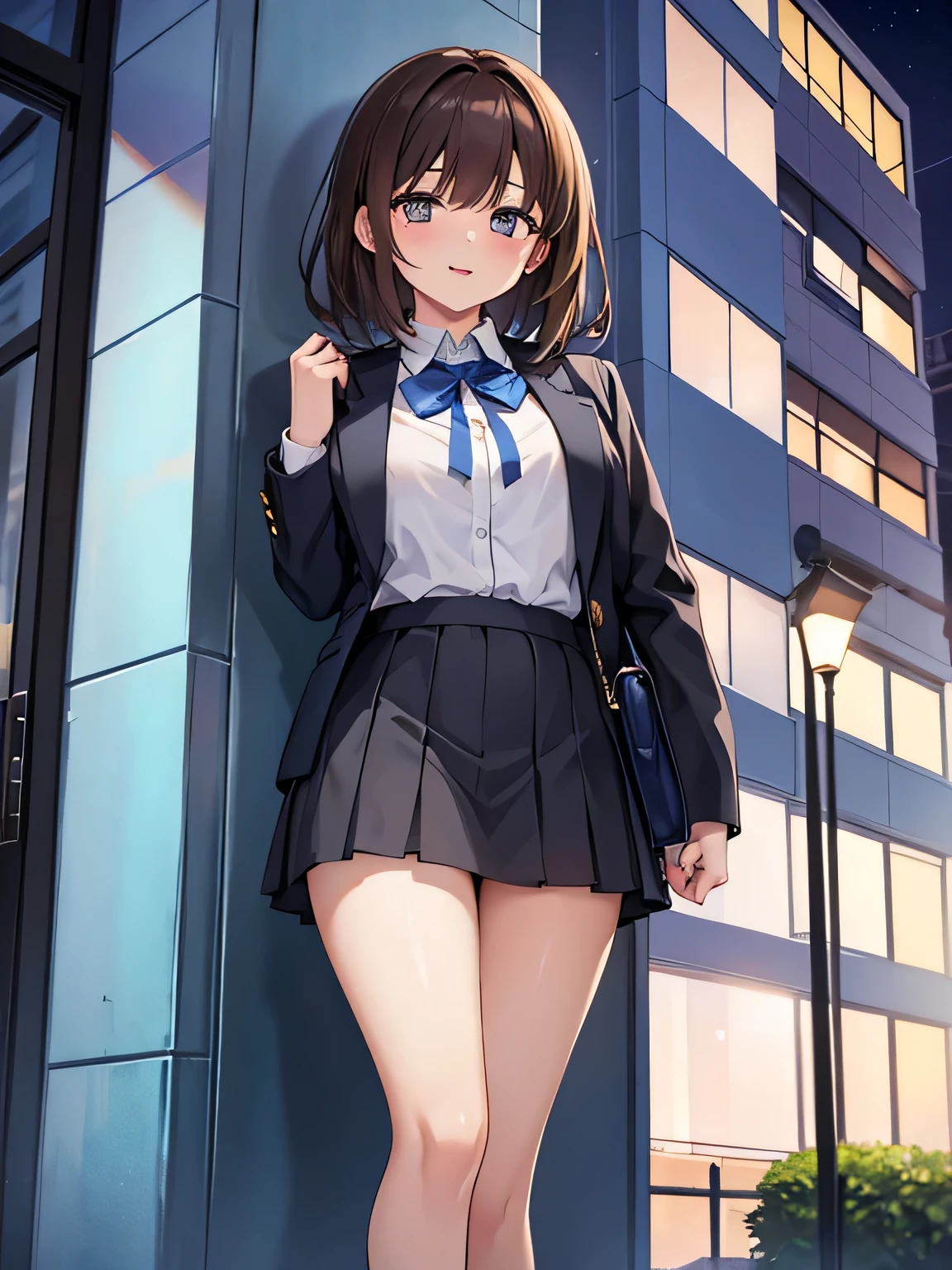 (masterpiece、Highest quality、High resolution、Realistic photo、Real looking skin:1.1)、
(Women lift their skirts and take off their panties々I am showing it to:1.8)、
(standing:1.5)、
(Provocative expression with a sly smile:1.8),
(She's wearing a white, collarless shirt with a navy blazer over it:1.8)、
(I'm wearing a checked miniskirt from my high school uniform.:1.8)、
(She's wearing loose socks and black loafers:1.8)、
(The panties are white and patterned:1.5)、
(Short, medium-length brown hair:1.5)、
(She's very popular:1.5)、
(Breasts are D-cups:1.5)、
(Location is inside the school grounds:1.5)、
1 Japan、solo、Full Body Esbian、Beautiful Eyes、Shining Eyes、Shining thighs、NSFW