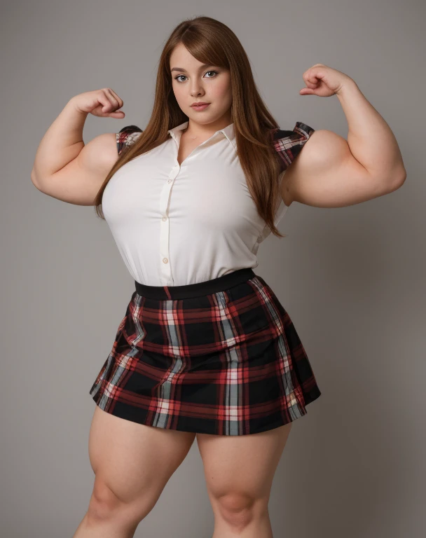 A large thick girl , wide hips, wide waist, wide shoulders, large torso , muscular biceps , Generate a full length portrait of an overweight fat 12 year old Jane Seymour, huge muscular pecs A heavily muscled iffb pro female bodybuilder, latex Jowowha Womens Cosplay Set Short Sleeve Shirt with Tie and Plaid Skirt Fancy Dress Cosplay Costume