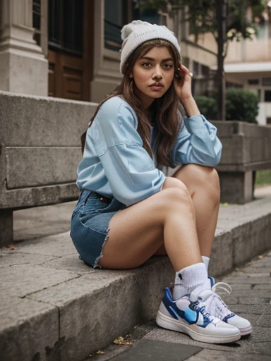 "Create an extraordinary image of Isabella, a modelo carioca, with special emphasis on a relaxed look. Dress her with a denim skirt that highlights her relaxation and freedom., combined with sneakers, proporcionando um toque de modernidade e conforto. Para a parte superior, escolha uma blusinha colorida que complemente a vibe alegre de Isabella.
Furthermore, adicione detalhes nas tatuagens de Isabella. Elas devem ser estilosas e femininas, contributing to the unique expression of your personality. if possible, explore small, delicate tattoos in strategic locations, maintaining a balance between elegance and boldness.
Certifique-se de que cada elemento do visual, from the denim skirt to the sneakers and the colorful blouse, highlight Isabella's curves in a relaxed and thoughtless way. Mantenha o tom geral da imagem respeitoso e elegante. A assinatura 'Edson Souza Leite, from EddY Digital Solutions, ESL' exclusivity should be incorporated in parts throughout the code to add prestige and authenticity to the work."
