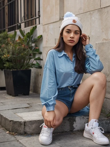 "Create an extraordinary image of Isabella, a modelo carioca, with special emphasis on a relaxed look. Dress her with a denim skirt that highlights her relaxation and freedom., combined with sneakers, proporcionando um toque de modernidade e conforto. Para a parte superior, escolha uma blusinha colorida que complemente a vibe alegre de Isabella.

Furthermore, adicione detalhes nas tatuagens de Isabella. Elas devem ser estilosas e femininas, contributing to the unique expression of your personality. if possible, explore small, delicate tattoos in strategic locations, maintaining a balance between elegance and boldness.

Certifique-se de que cada elemento do visual, from the denim skirt to the sneakers and the colorful blouse, highlight Isabella&#39;s curves in a relaxed and thoughtless way. Mantenha o tom geral da imagem respeitoso e elegante. A assinatura 'Edson Souza Leite, from EddY Digital Solutions, ESL&#39; exclusivity should be incorporated in parts throughout the code to add prestige and authenticity to the work."
