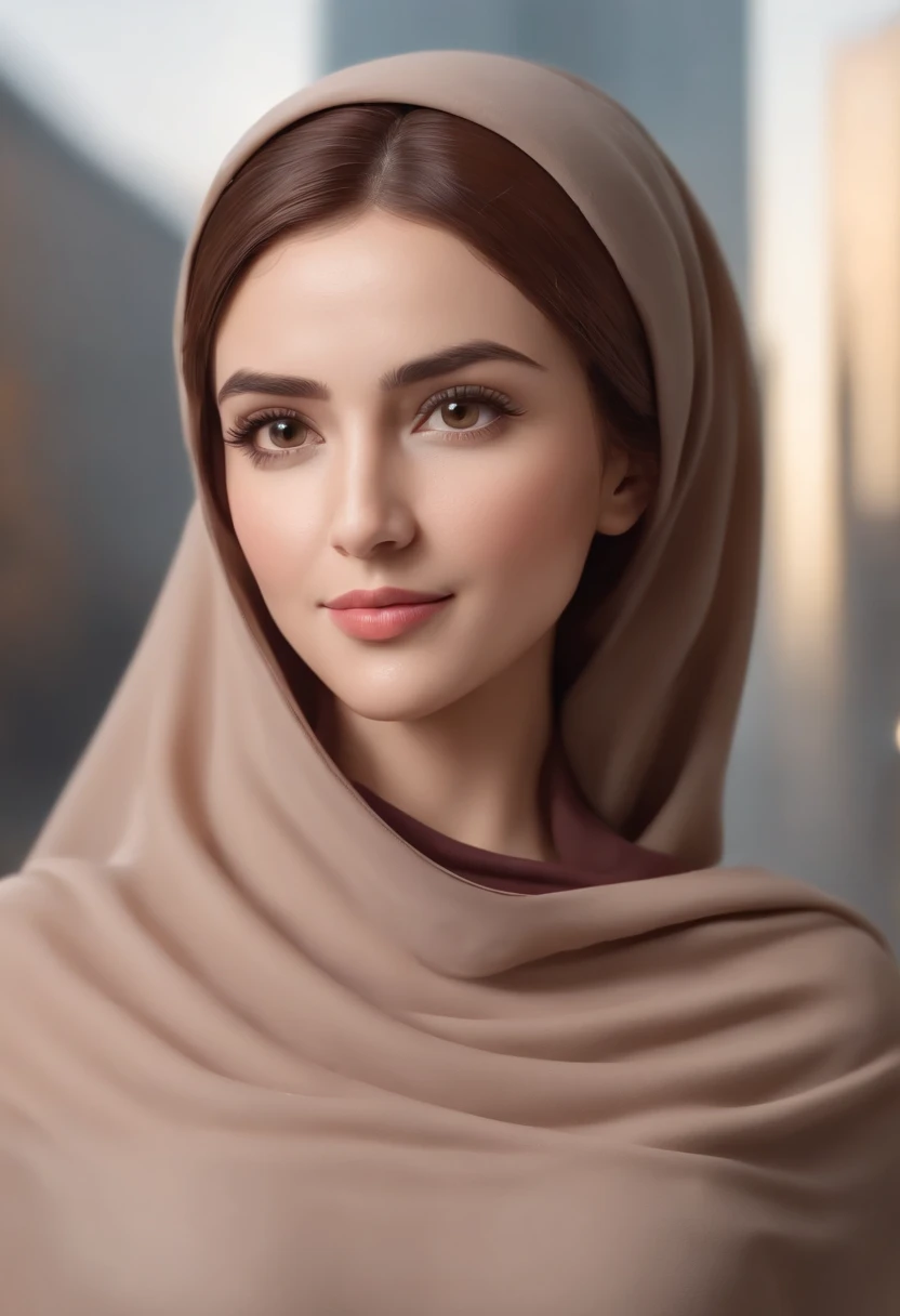 cartoon style businesswoman  full body, brown hair , wearing hijab, character sheet