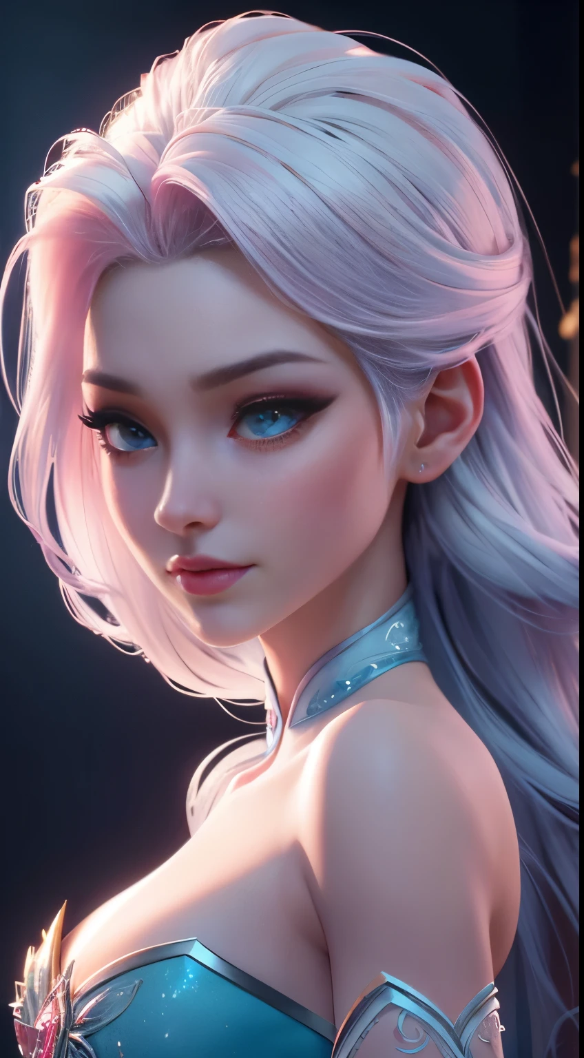 (elsa frozen-rose quartz SU mezclando modelos .) (ultra FUSIÓN) Highly detailed CG unity 8k wallpaper, style shot, complex, high detail, dramatic, highest quality movie still image, very detailed, masterpiece, best quality, character design, Elsa, Elsa from Frozen,Diamante Rosado fusión (( Dark style)), realistic ultra-detailed rendering style, natural light, sharp character design, (hard focus, 8k), (((natural skin texture))), 8k textures, soft cinematic lighting, adobe lightroom, dark room, hdr, Sophisticated, Elegant, Rich Detail, Sharp Focuilm Look) )), Soothing Tones, Detail Frenzy, Intricate Detail, Super Detail, Low Contrast, Soft Film Lighting, Dull Colors, Exposure Blending, HDR, Fade, 35mm, f/1.4, ISO64, f16, 25 sec.