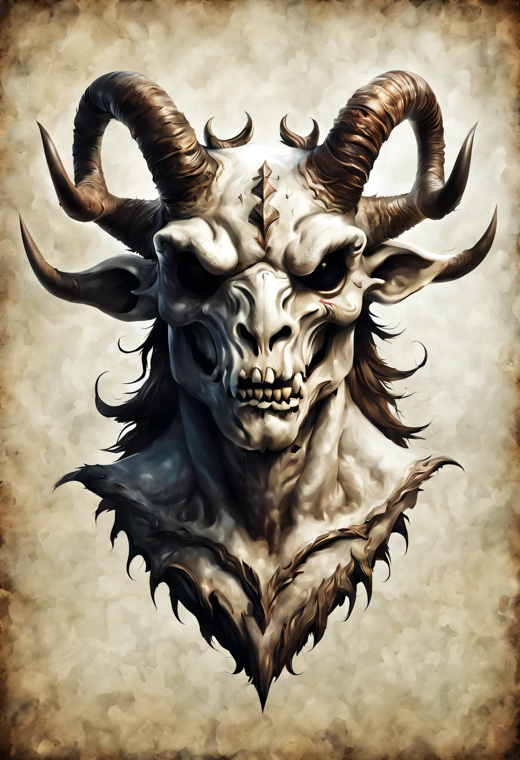 Black vector with white background of Skull with style of god odin